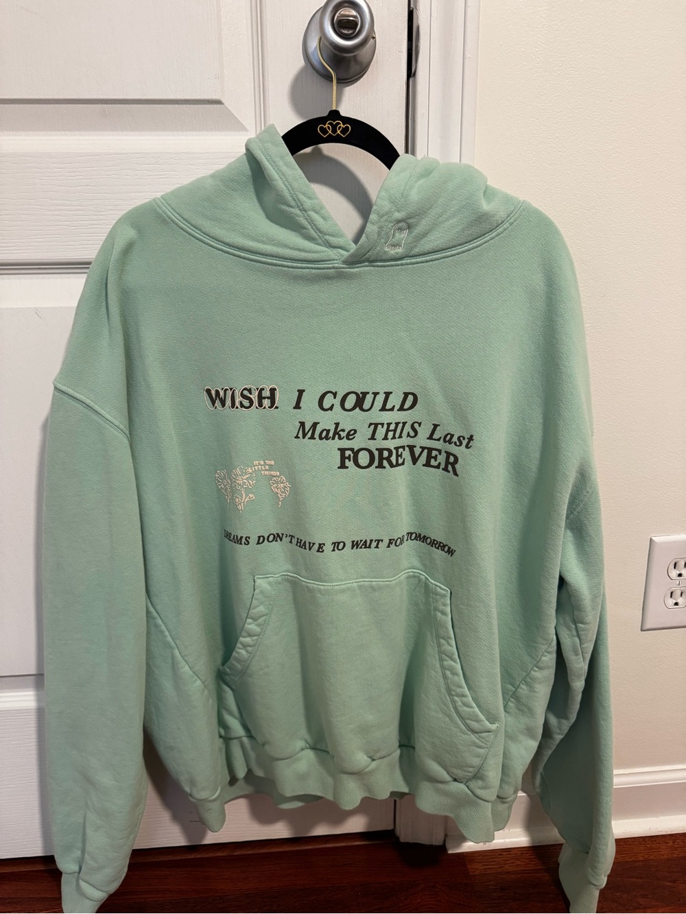 Mint Green Graphic Hoodie Sweatshirt - Lonely Ghost x Jeni’s Collab